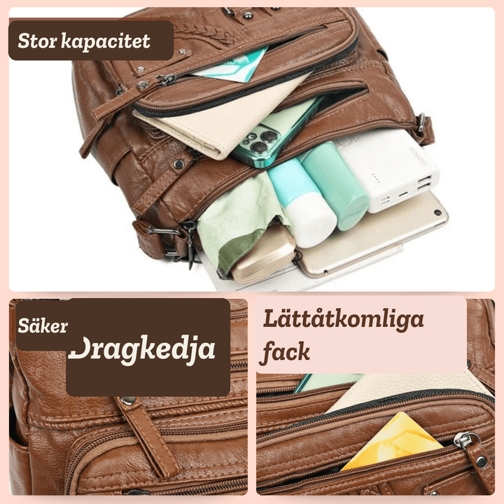 Emelie – Crossbodyväska med flera fack – handgjord av Astrid Göteborg