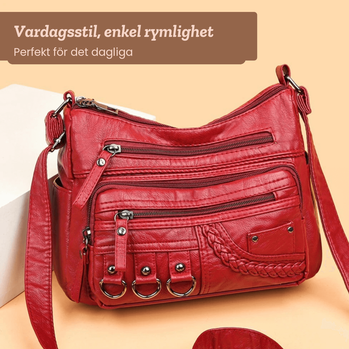 Emelie – Crossbodyväska med flera fack – handgjord av Astrid Göteborg