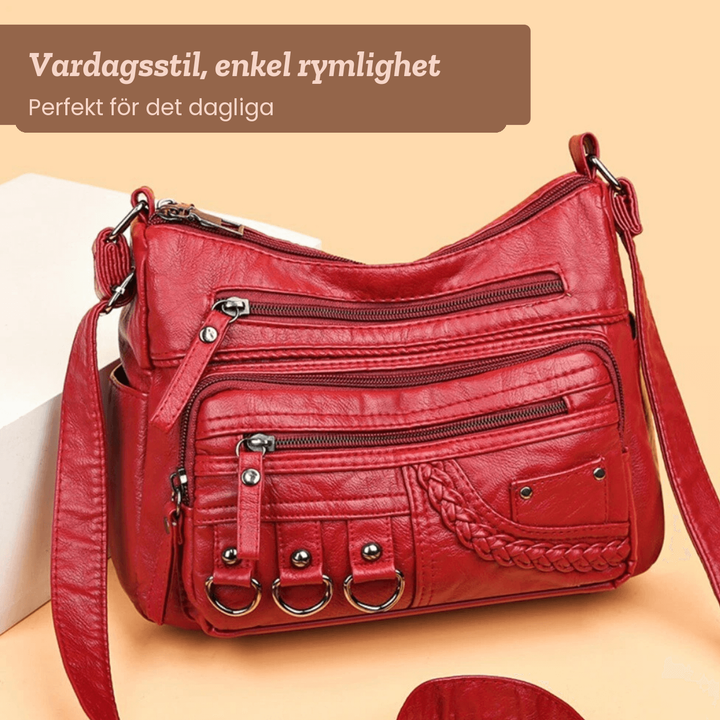 Emelie – Crossbodyväska med flera fack – handgjord av Astrid Göteborg