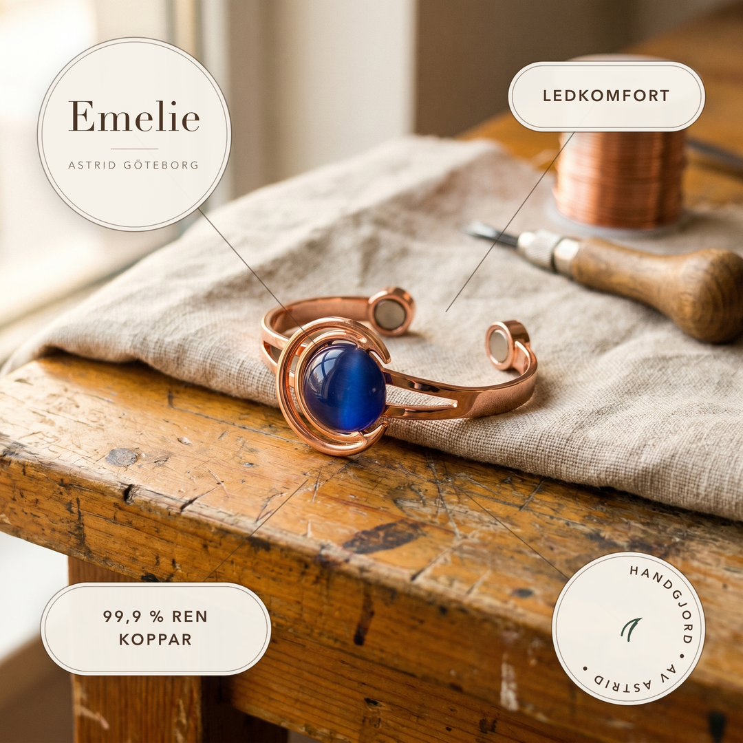 Emelie – Handgjort armband med sfärsten – handgjord av Astrid Göteborg
