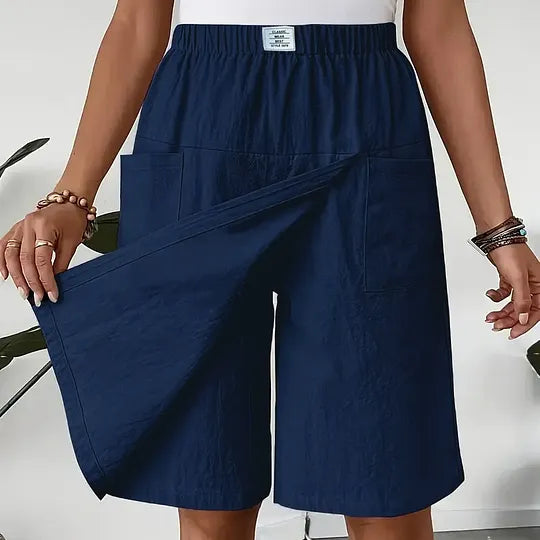 Hildegard – Avslappnade shorts med elastisk midja