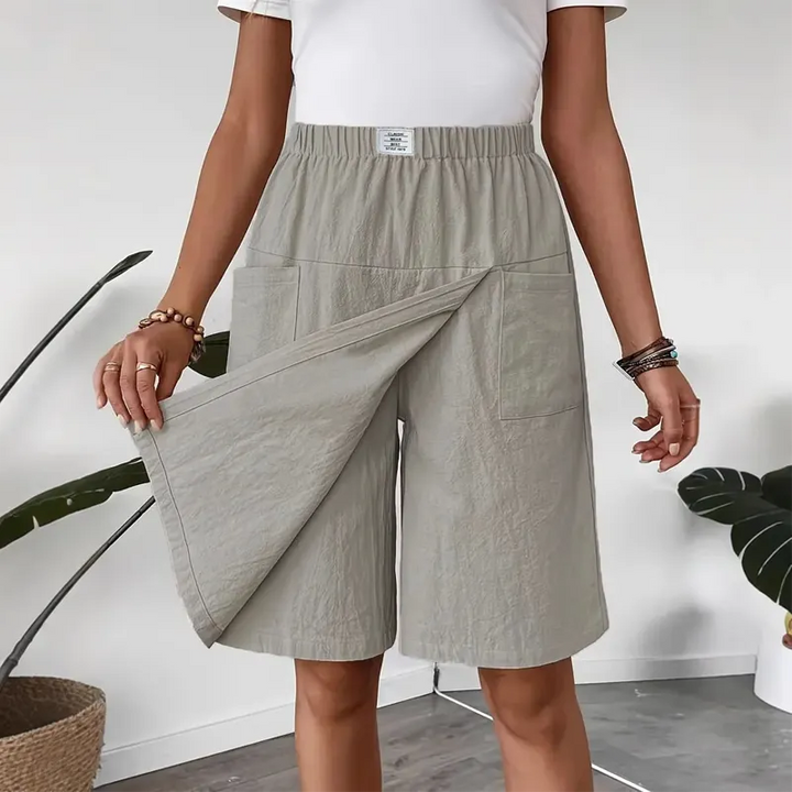 Hildegard – Avslappnade shorts med elastisk midja