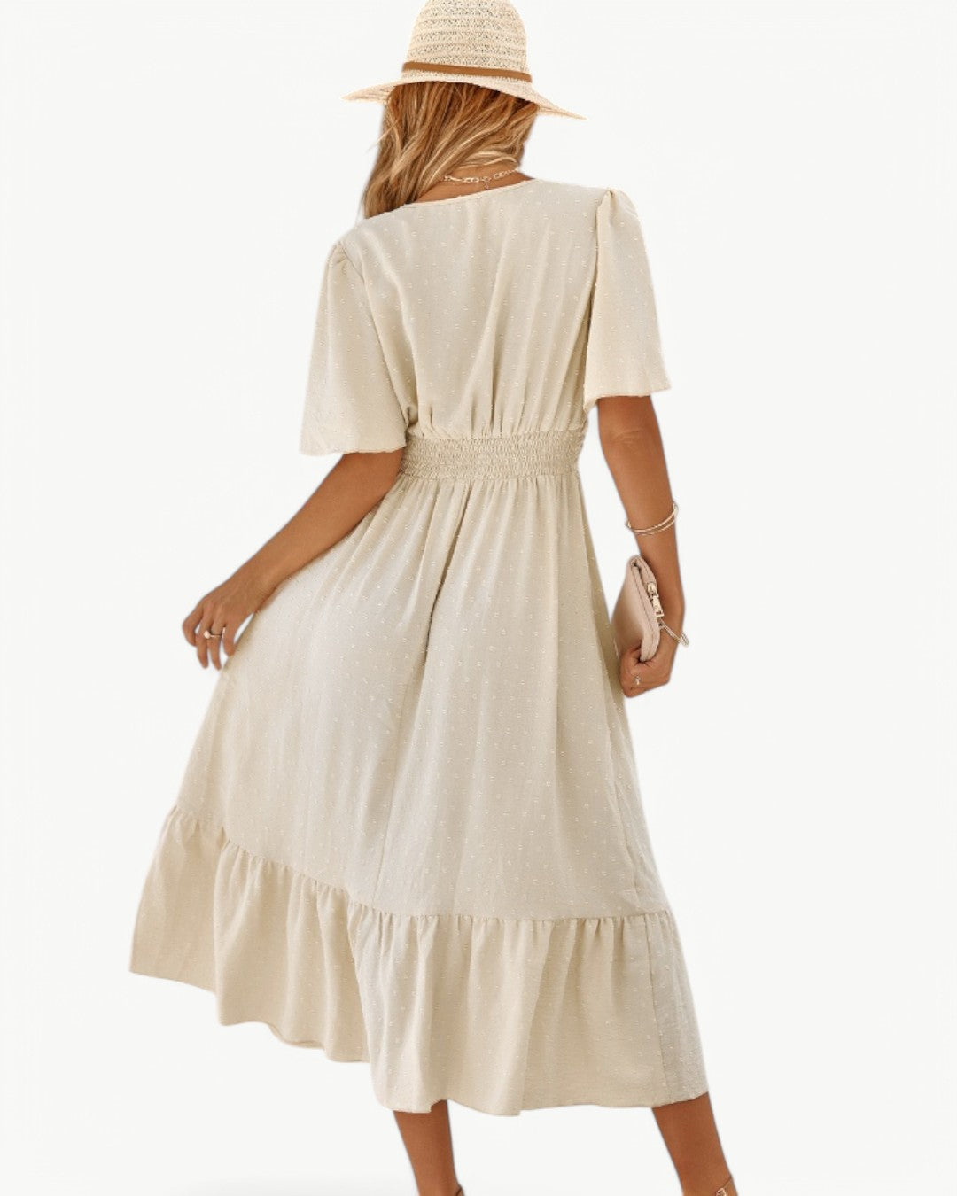 Ulla – Elegant flödande sommarklänning med v-ringning