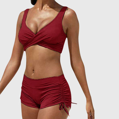 Dagny – Mönstrad bikini med korsad topp