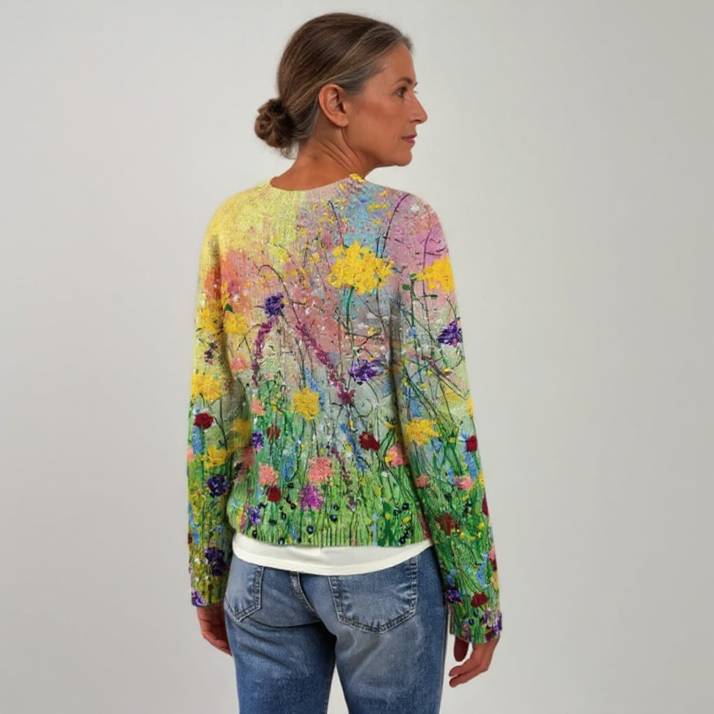 Lotta – Tröja med vildblomstermönster