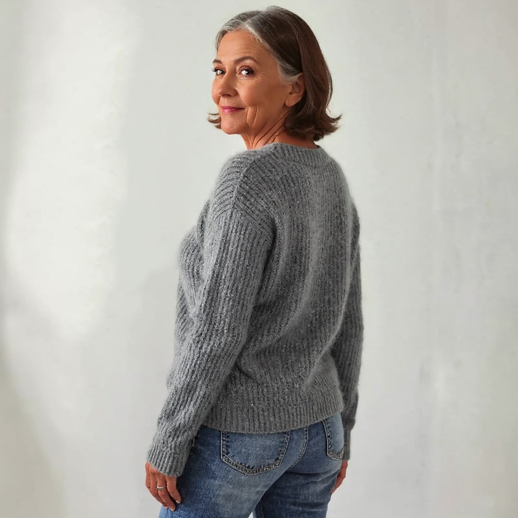 Meta – Stickad tröja med fårmönster
