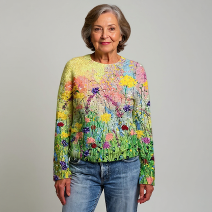 Lotta – Tröja med vildblomstermönster