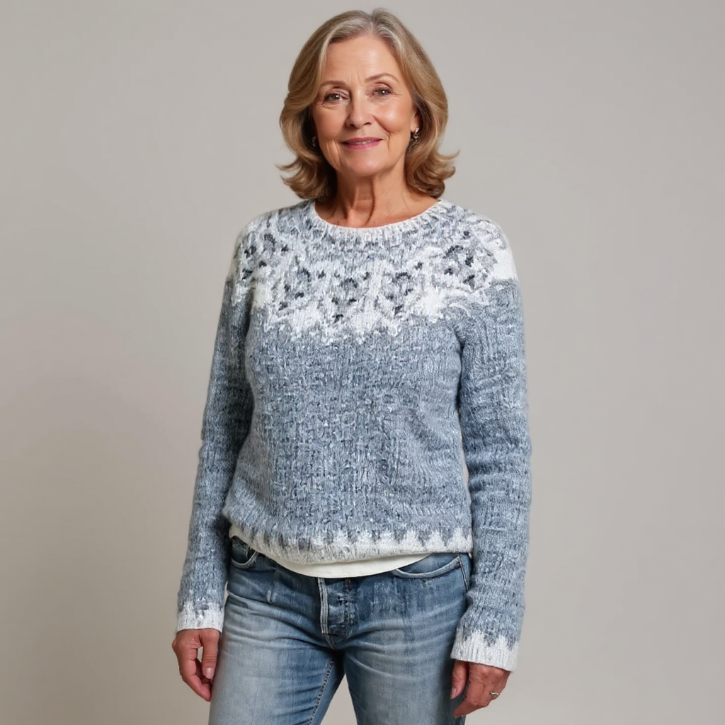 Gunhild – Stickad tröja med nordiskt mönster