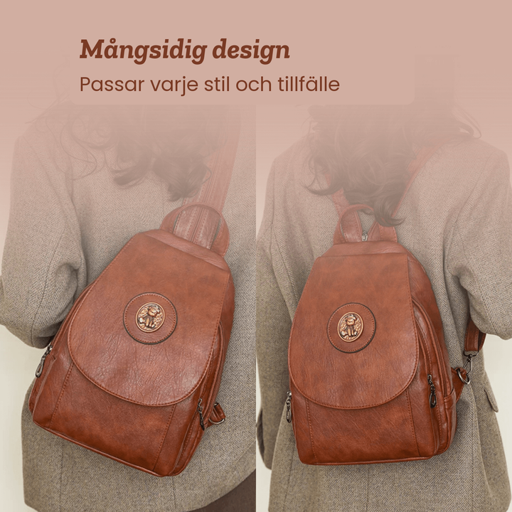 Greta – Ryggsäck med hantverksmässig detalj – handgjord av Astrid Göteborg