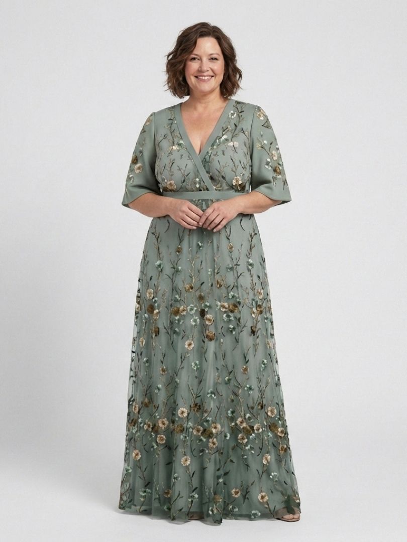 Sonja – Broderad maxiklänning med blomster