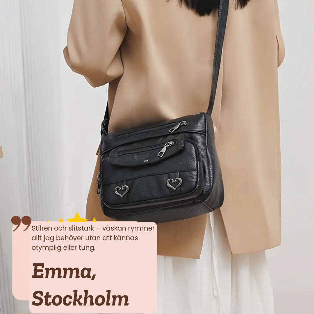 Hanna – Crossbodyväska med smarta fickor – handgjord av Astrid Göteborg