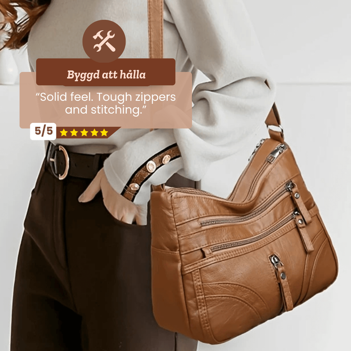 Helena – Crossbodyväska med flera fack – handgjord av Astrid Göteborg