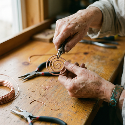 Ingrid – Halsband med spiralpendel i koppar