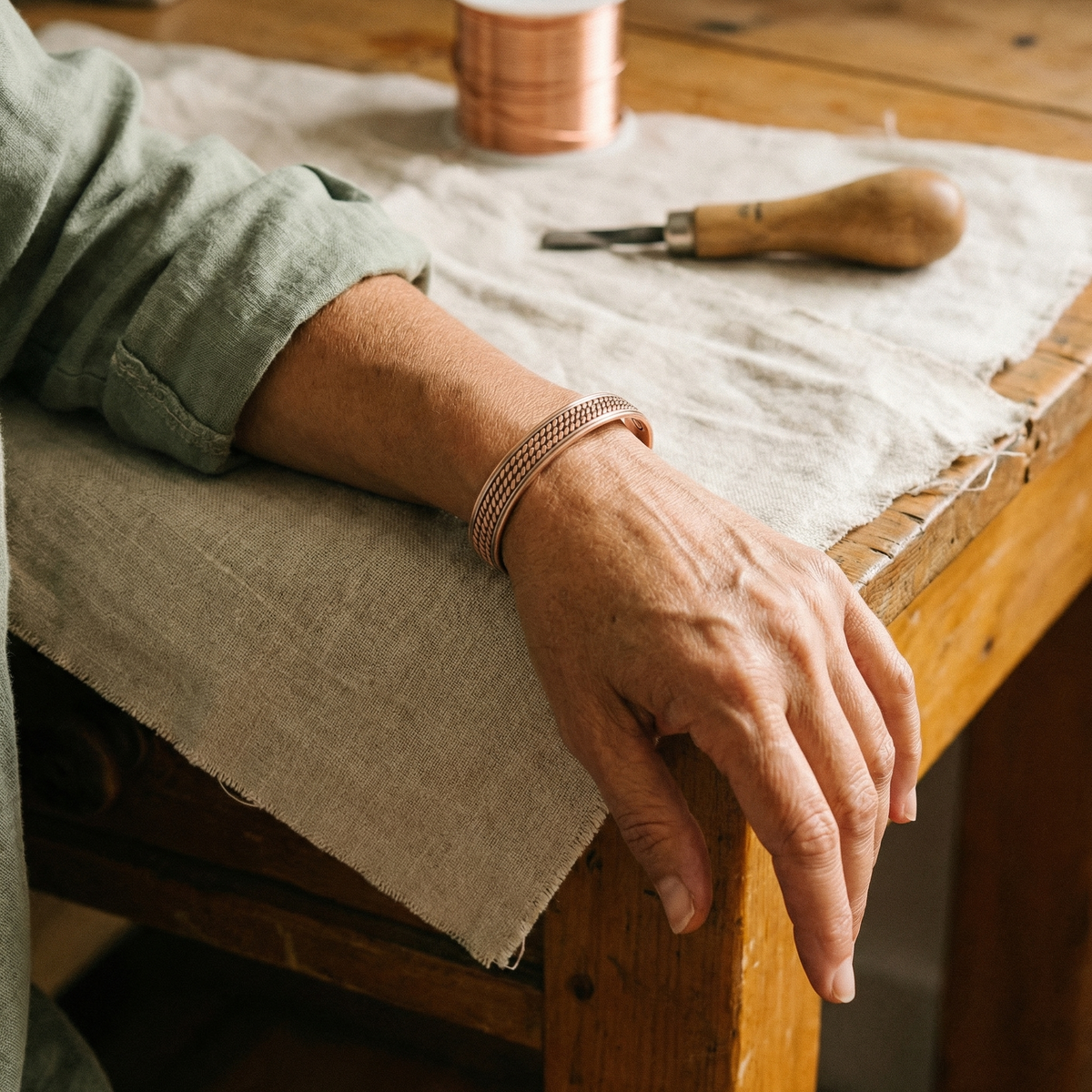Inga – Armband i massivt koppar