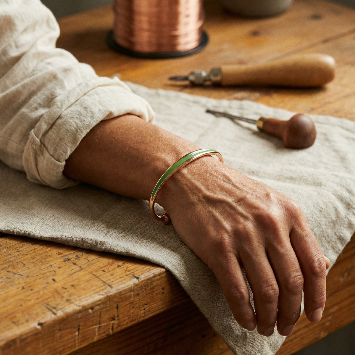 Matilda – Armband med jadinlägg