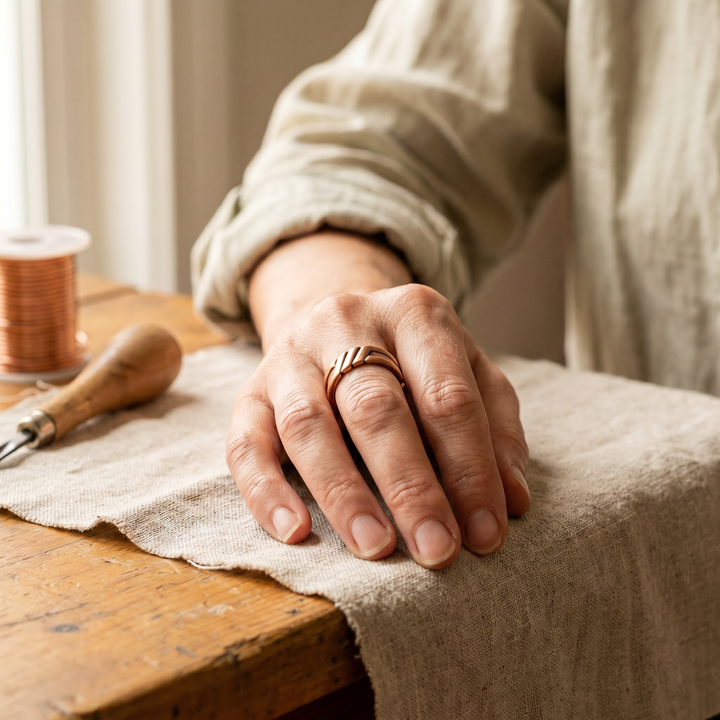 Lilly – Justerbar ring i rent koppar