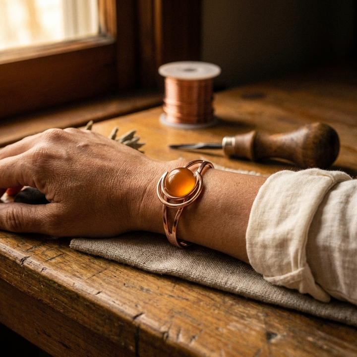 Sigrid – Handgjort manschettarmband med ädelsten