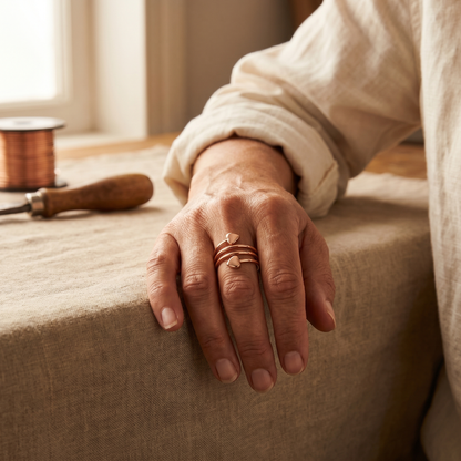 Vivi – Spiralring med hjärtdetaljer