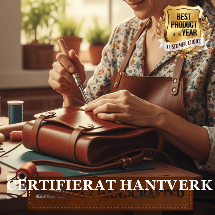 Hillevi – Handväska med handgjord blomgravyr – certifierat hantverk