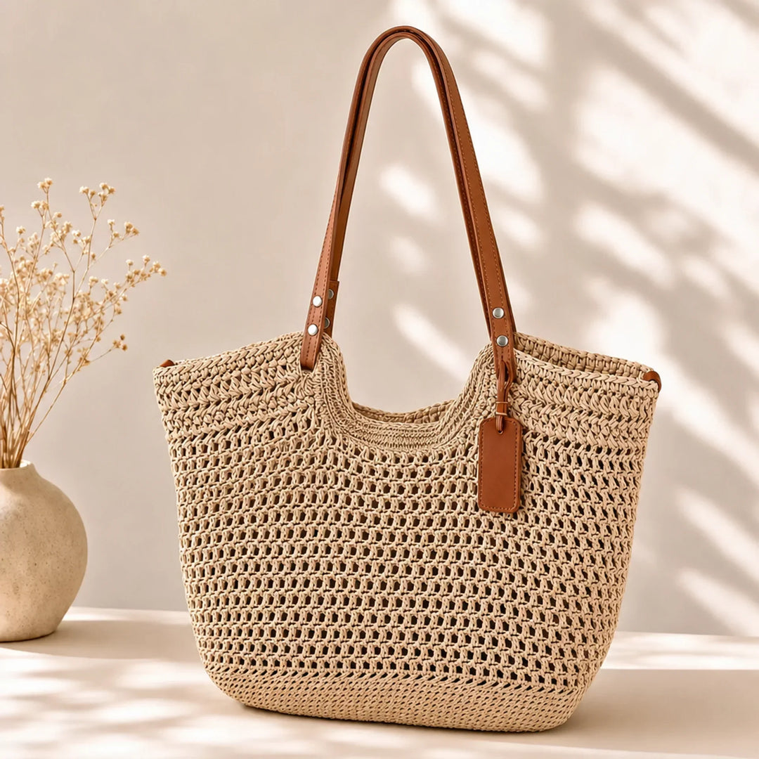 Vilma – Handvävd toteväska i virkad design