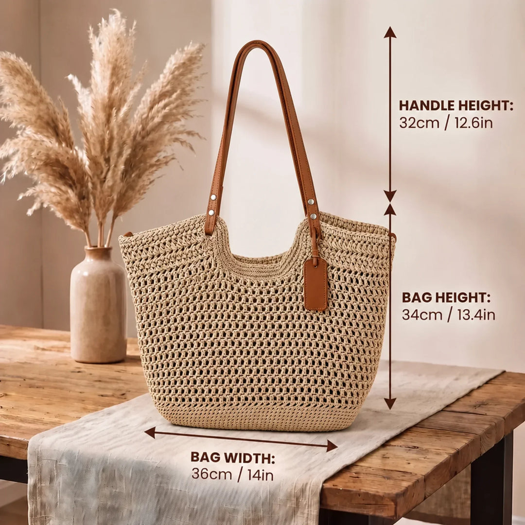 Vilma – Handvävd toteväska i virkad design