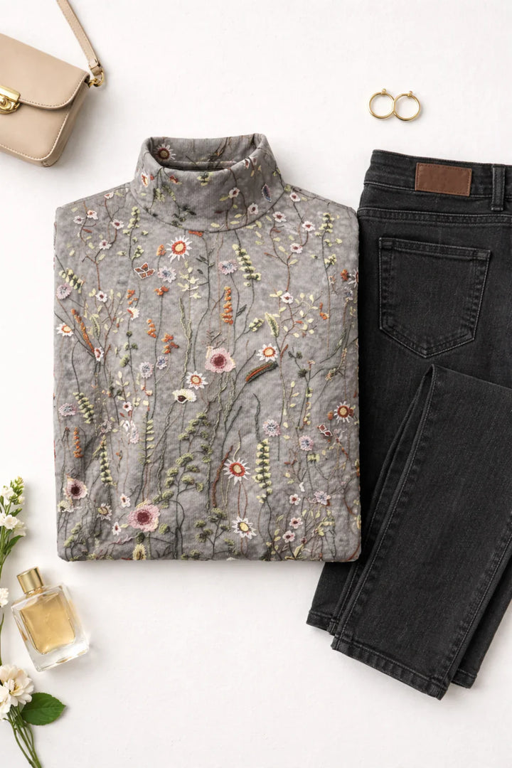 Katarina – Klassisk blommig tröja i vintage-stil