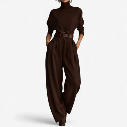 Matilda – Jumpsuit med polokrage och vida ben