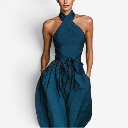 Elva – Elegant jumpsuit med korsad halsringning