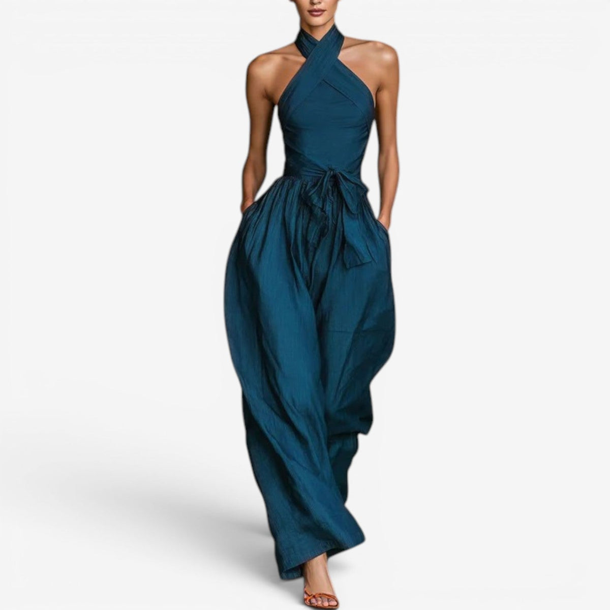 Elva – Elegant jumpsuit med korsad halsringning