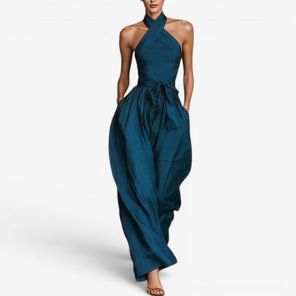 Elva – Elegant jumpsuit med korsad halsringning