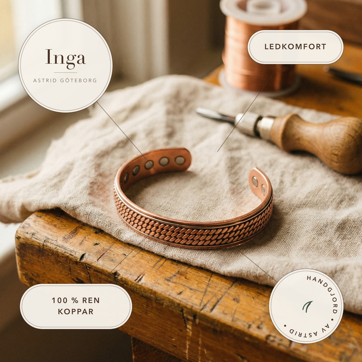 Inga – Handgjort armband i massivt koppar – handgjord av Astrid Göteborg