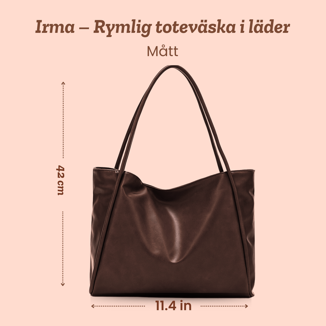 Irma – Rymlig toteväska i läder – handgjord av Astrid Göteborg