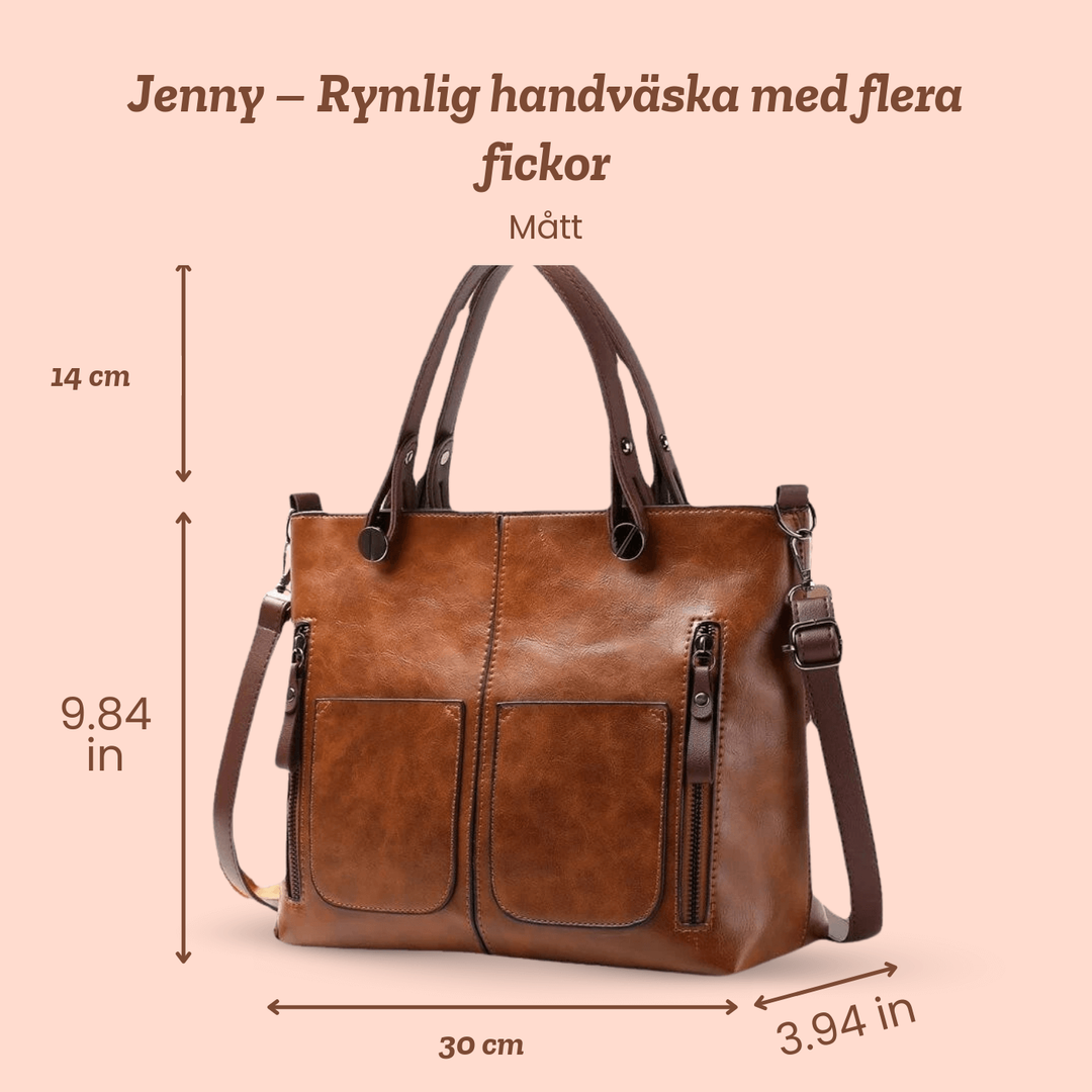 Jenny – Rymlig handväska med flera fickor – handgjord av Astrid Göteborg
