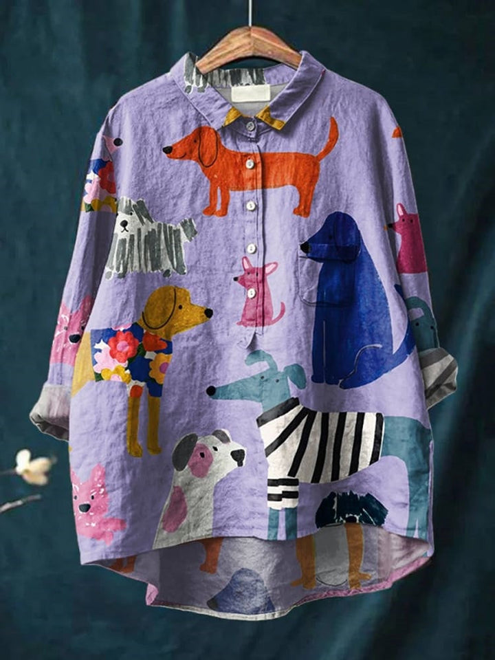 Judit – T-shirt med illustrerat djurtryck