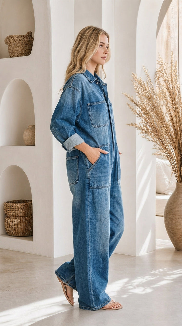 Viveka – Avslappnad jumpsuit i denim