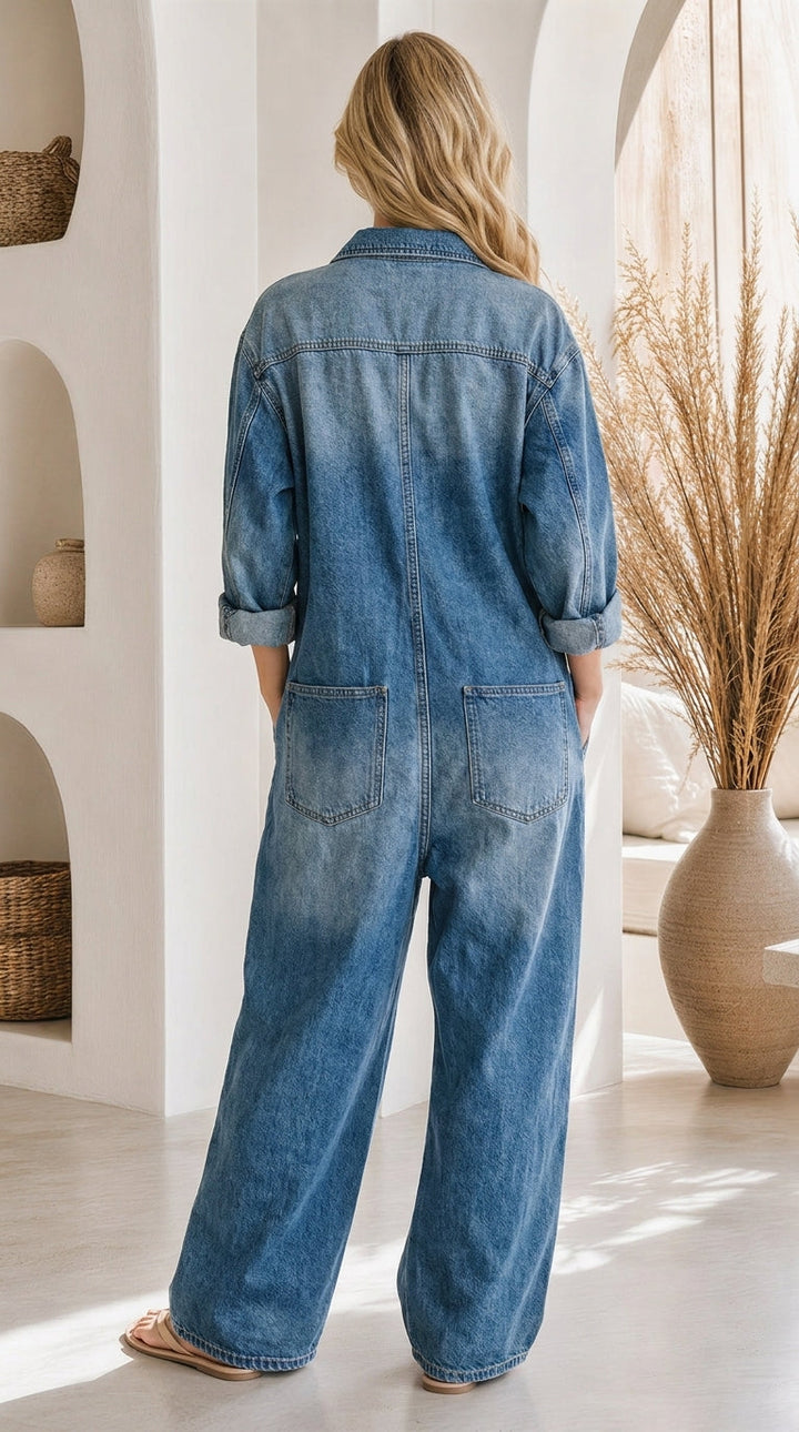 Viveka – Avslappnad jumpsuit i denim