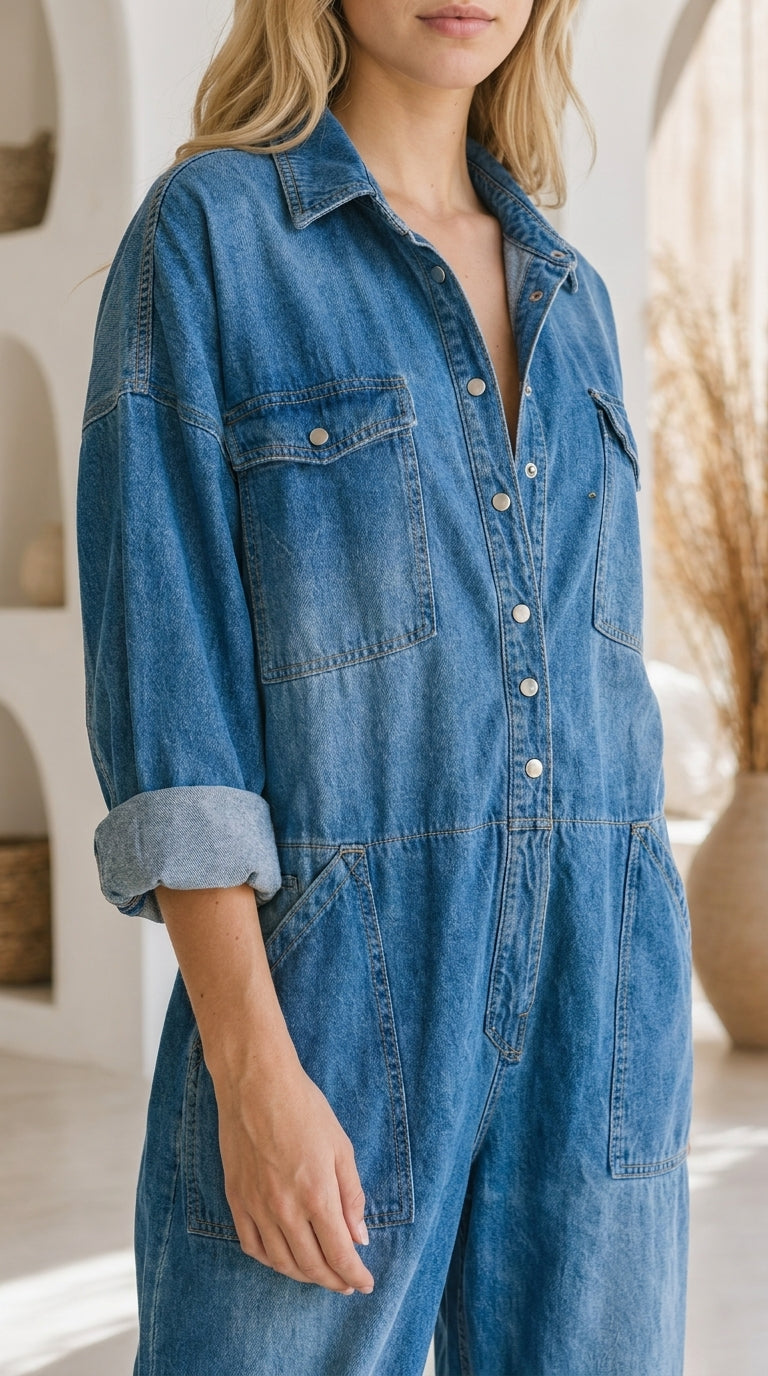 Viveka – Avslappnad jumpsuit i denim