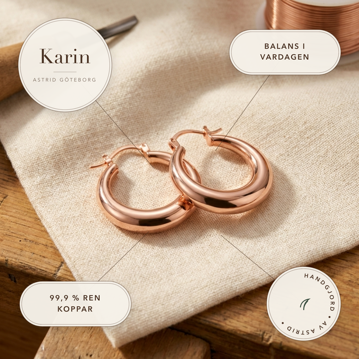 Karin – Kraftiga hoopörhängen i tubform – handgjord av Astrid Göteborg