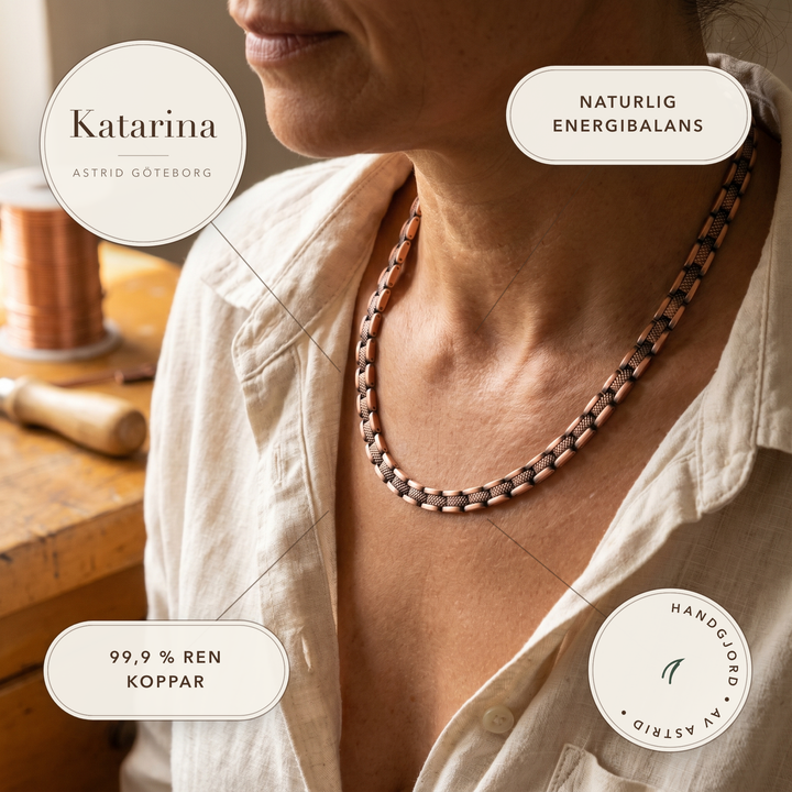 Katarina – Handgjort halsband i koppar – handgjord av Astrid Göteborg