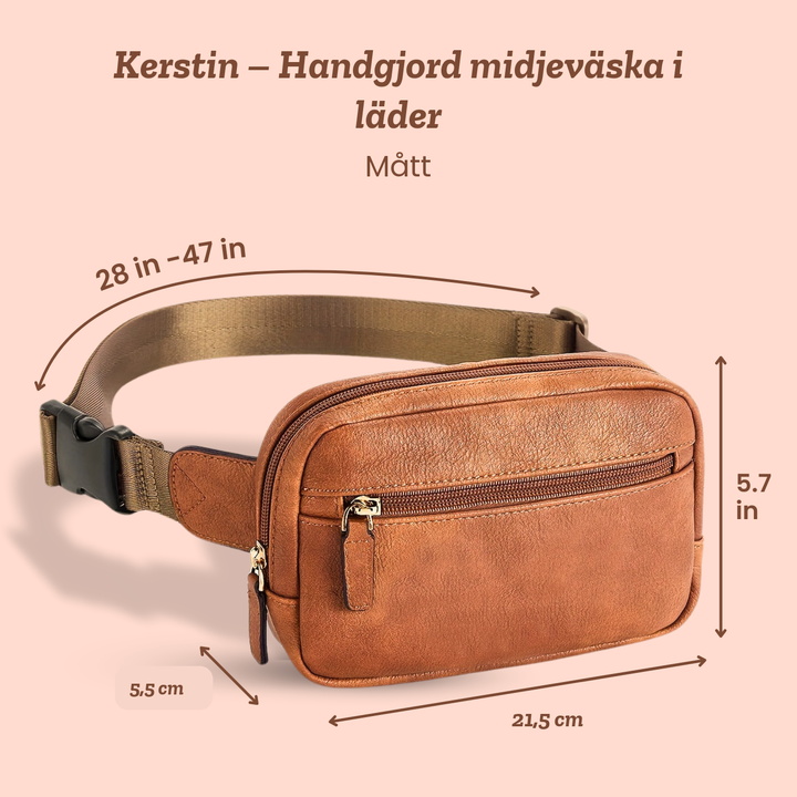 Kerstin – Handgjord midjeväska i läder – handgjord av Astrid Göteborg