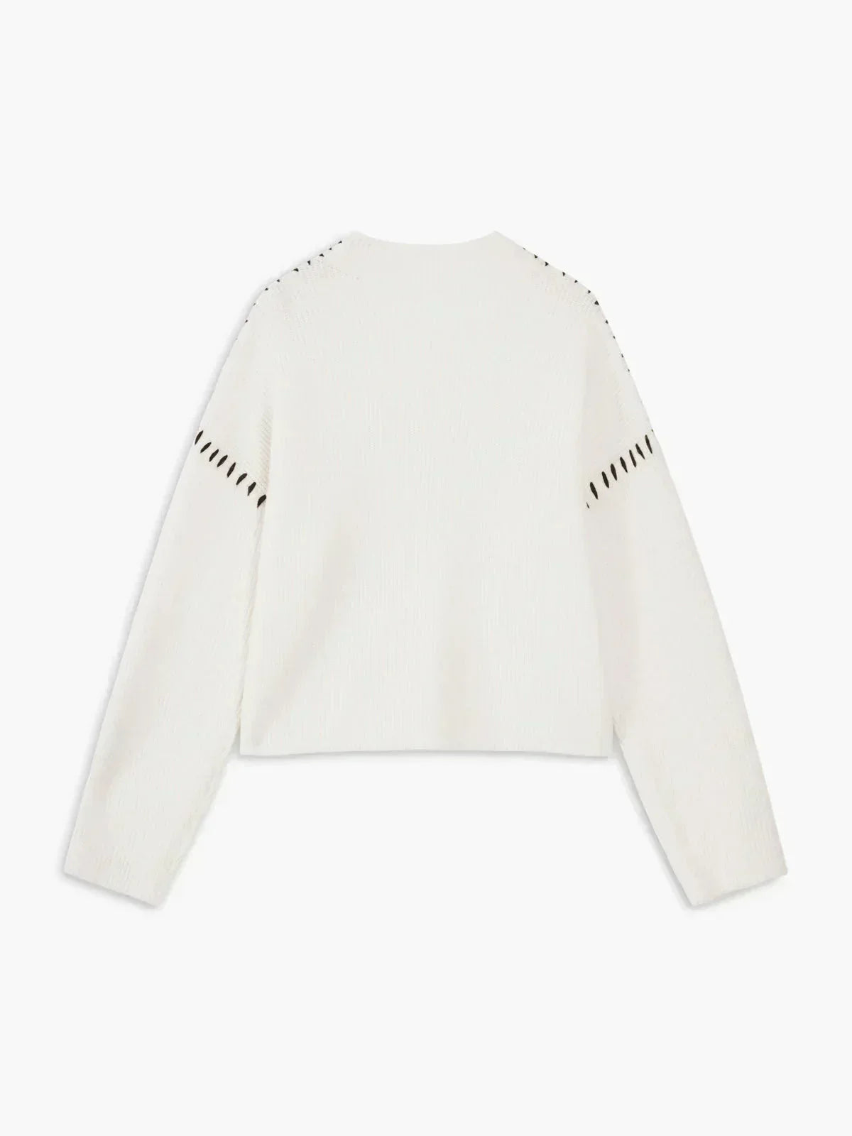 Vivianne – Oversized stickad tröja med kontrastsömmar