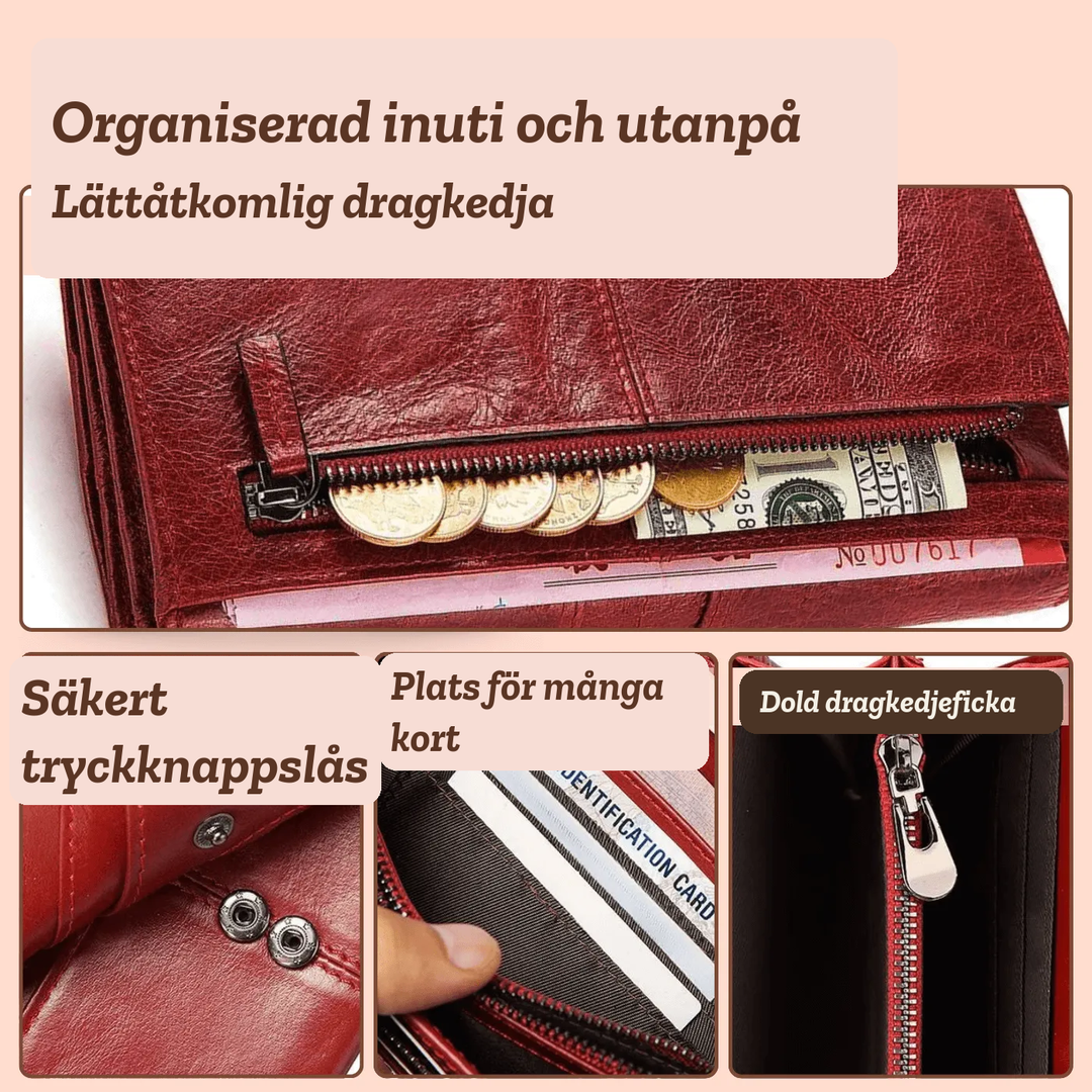 Lovisa – Rymlig plånbok i läder – handgjord av Astrid Göteborg