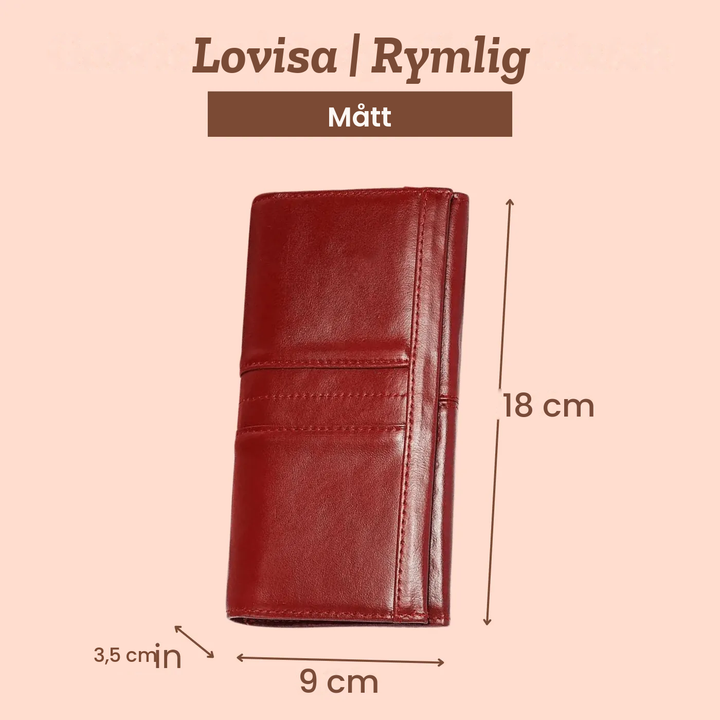 Lovisa – Rymlig plånbok i läder – mått
