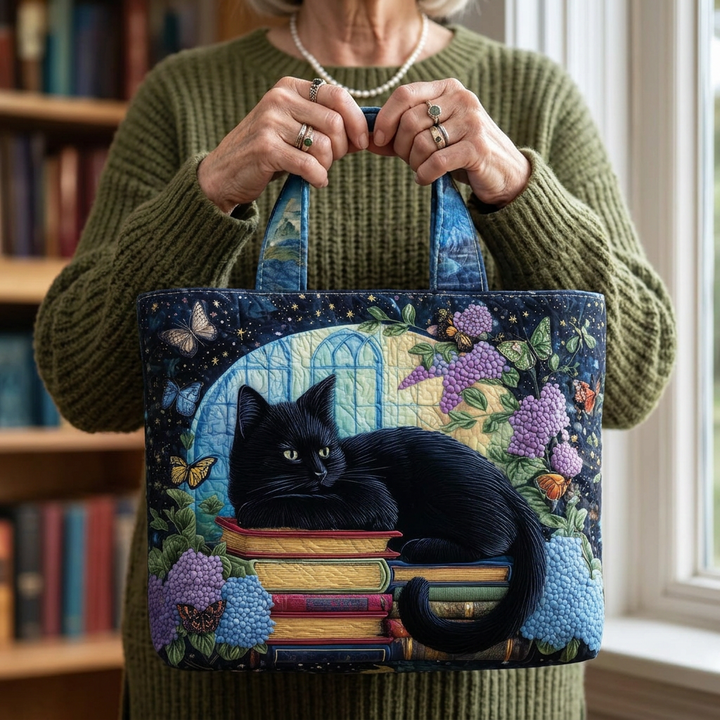 Eva – Quiltad toteväska med kattmotiv