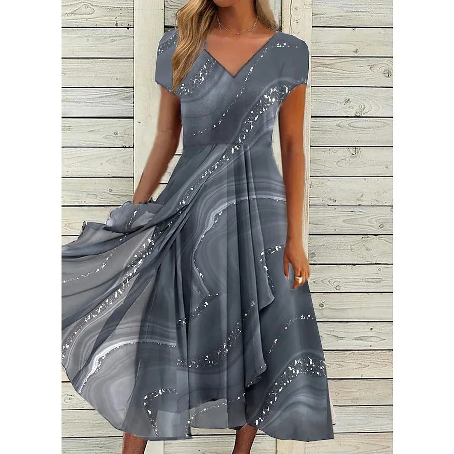 Anneli – Elegant flödande midiklänning