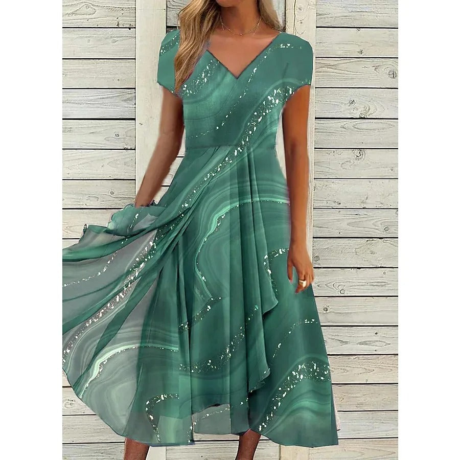 Anneli – Elegant flödande midiklänning