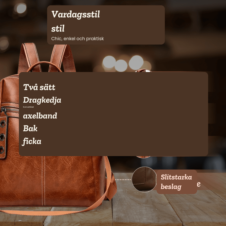 Malin – Rymlig ryggsäck i veganskt läder – handgjord av Astrid Göteborg
