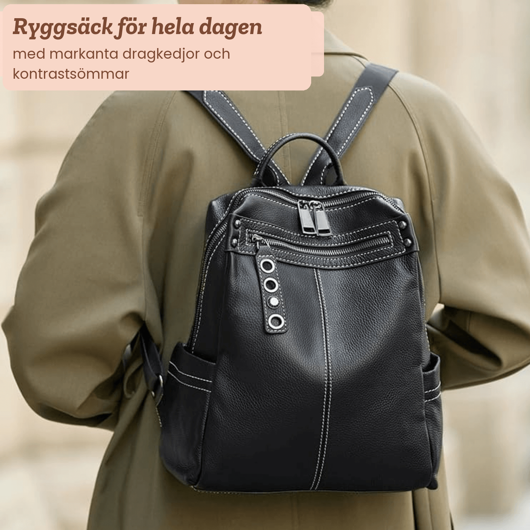 Malin – Rymlig ryggsäck i veganskt läder – handgjord av Astrid Göteborg