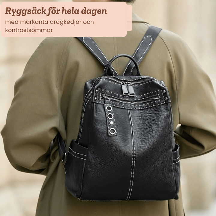 Malin – Rymlig ryggsäck i veganskt läder – handgjord av Astrid Göteborg