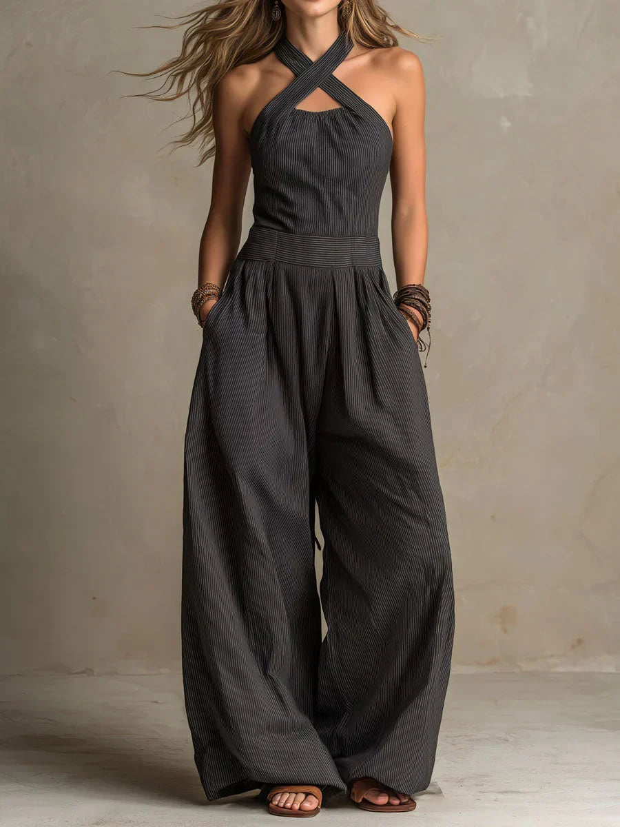 Anita – Jumpsuit med korsad halterneck